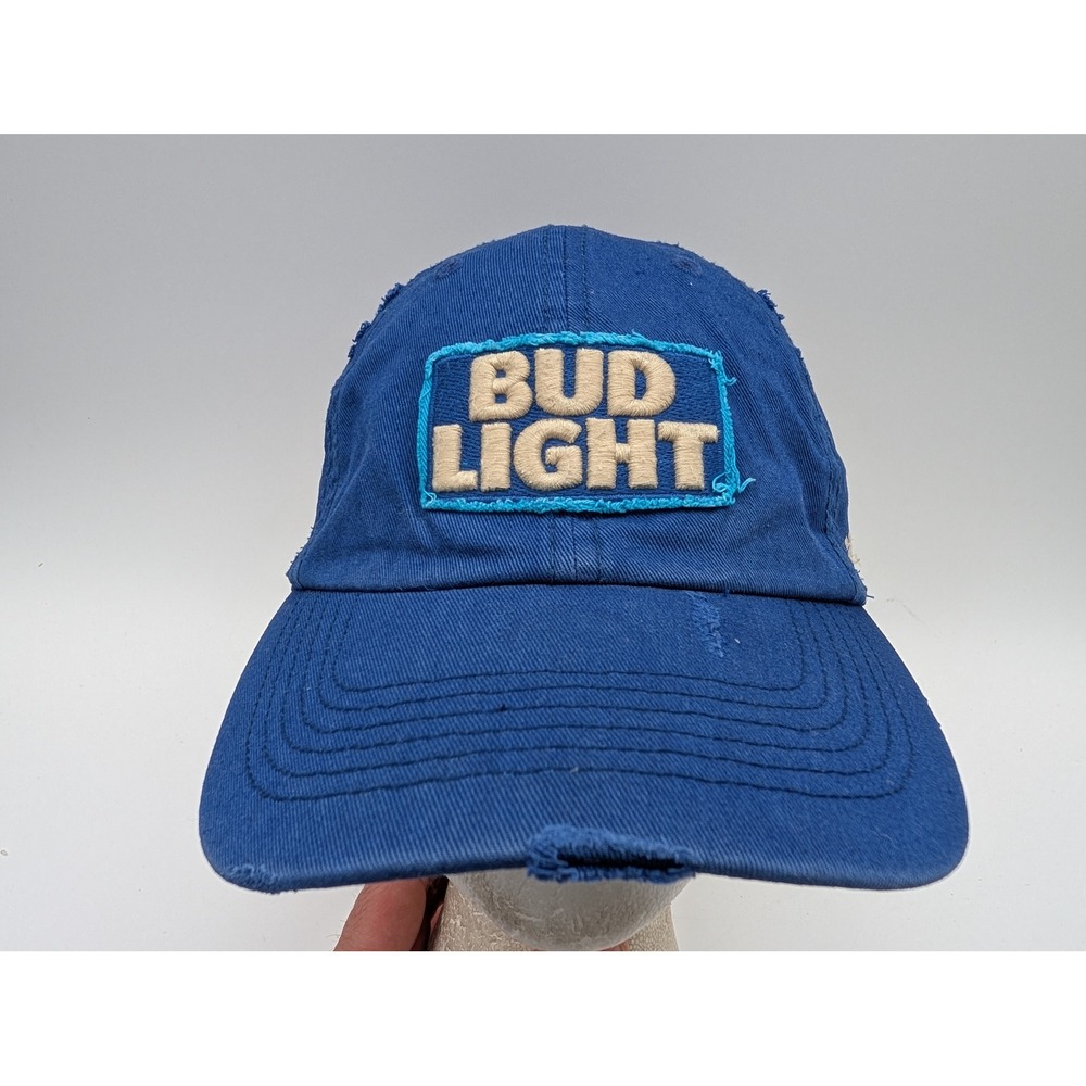 47 Brand Bud Light Blue Distressed Baseball Cap Hat Embroidered OSFA Strapback